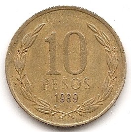  Chile 10 Pesos 1989 #191   