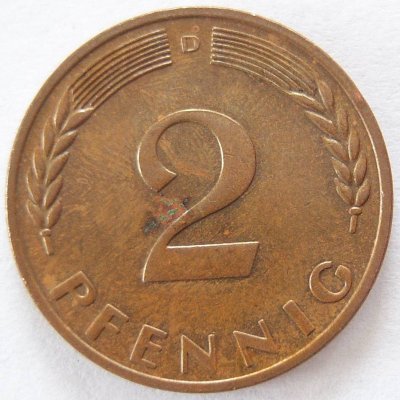  BRD 2 Pfennig 1967 D ss   