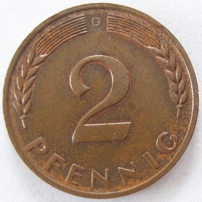  BRD 2 Pfennig 1967 D ss-vz   