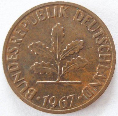  BRD 2 Pfennig 1967 G ss-vz   