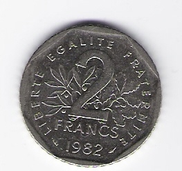  Frankreich 2 Francs 1982 N Schön Nr.240 (C 84)   