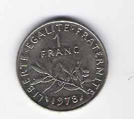  Frankreich 1 Francs 1978 N  Schön Nr.233 (C 108)   
