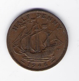  Grossbritannien 1/2 Penny 1946 Bro Schön Nr.335 (D5/317 )   