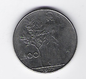  Italien 100 Lire 1977 St    Schön Nr.96   