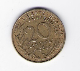  Frankreich 20 Centimes Al-N-Bro1969   Schön Nr.230 ( C159 )   