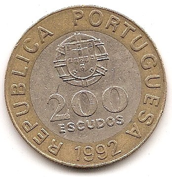  Portugal 200 Escudo 1992 #96   