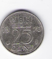  Niederlande 25 Cent 1970 N Schön Nr.67   