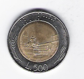  Italien 500 Lire 1995 St/Al-N-Bro   Schön Nr.110   