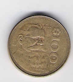  Mexiko 100 Pesos 1990 Al-N-Bro  Schön Nr.86 ( DK 257 )   
