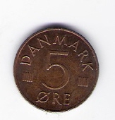  Dänemark 5 Öre 1975 St,K plattiert  Schön Nr.77   