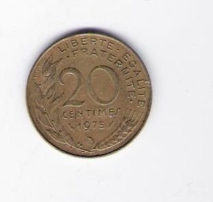  Frankreich 20 Centimes Al-N-Bro1975   Schön Nr.230 ( C154 )   