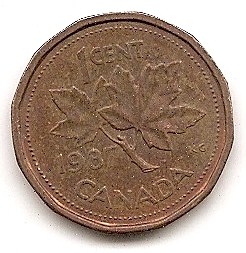  Canada 1 Cent 1987 #194   