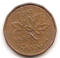  Canada 1 Cent 1989 #194   