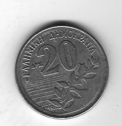  Griechenland 20 Drachmes 1990 K-N  SchönNr.96   