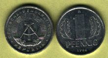  DDR - 1 Pfennig von 1965 [A) - gebraucht/used, J#511, das Bild ist nur ein Beispiel; Zwischenverka   