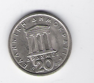  20 Drachmes K-N 1982   Schön Nr.86   