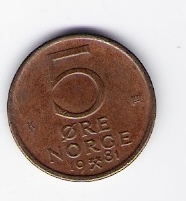  Norwegen 5 Öre 1981 Bro Schön Nr.66 (D6/160)   