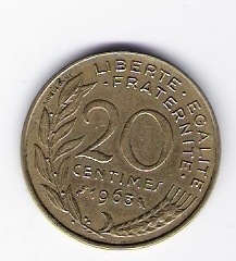  Frankreich 20 Centimes 1963 Al-N-Bro   Schön Nr.230 ( C32 )   