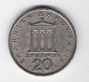  Griechenland 20 Drachmes K-N 1976   Schön Nr.63   