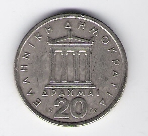  Griechenland 20 Drachmes K-N 1976   Schön Nr.63   