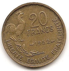  Frankreich 20 Francs 1952 #217   