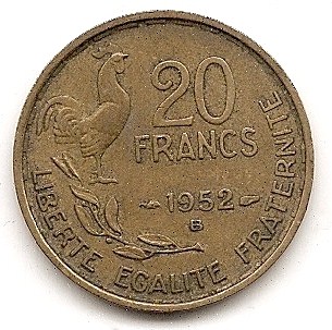  Frankreich 20 Francs 1952 B #217   