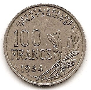  Frankreich 100 Francs 1954 #217   