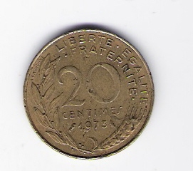  Frankreich 20 Centimes 1973 Al-N-Bro   Schön Nr.230 ( C155)   