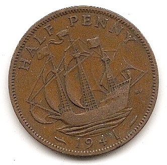  Großbritannien 1/2 Penny 1941 #179   