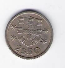  Portugal 2 1/2 Escudos 1963 K-N       Schön Nr.48   