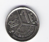 Belgien 1 Frank 1991 fl St,N plattiert    Schön Nr.131   