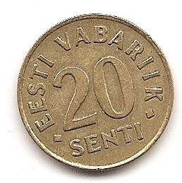  Estland 20 Senti 1992 #225   
