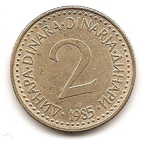  Jugoslawien 2 Dinar 1985 #150   