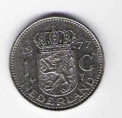 Niederlande 1 Gulden 1977 N   Schön Nr.70   