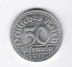  50 Pfennig Al 1920 A    J 301   