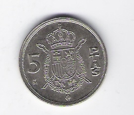  5 Pesetas K-N 1982   Schön Nr.53   