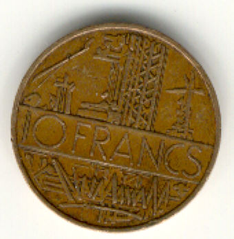  Frankreich, 10 Francs 1974, aus dem Umlauf   