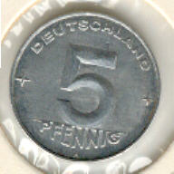  DDR, 5 Pf 1952 A in bankfrisch, seltenere Erhaltung unz  prfr   