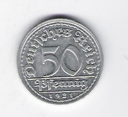  50 Pfennig Al 1921 G   J.301   