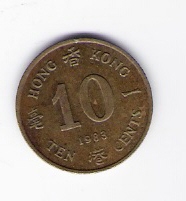  Hongkong 10 Cents N-Me 1983  Schön Nr.23   