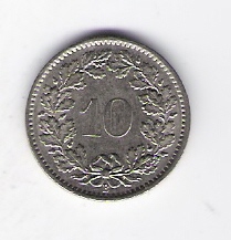  Schweiz 10 Rappen K-N 1969B  Schön Nr.25   