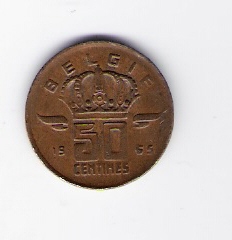  Belgien 50 Centimes Bro 1965    Schön Nr.97   