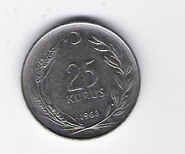  Türkei 25 Kurus St 1968  Schön Nr.138   