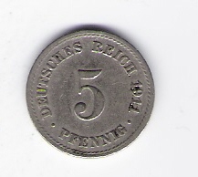  Deutsches Reich 5 Pfennig 1911 A  Jäger Nr.12   