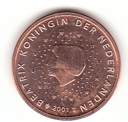  2 Cent Niederlande 2001 prägefrisch   