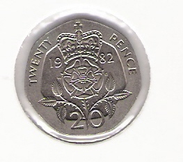  Grossbritannien 20 Pence 1982 K-N Schön Nr.421 (D7/24)   