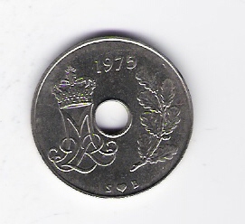  Dänemark 25 Öre K-N 1975  Schön Nr.79 (D2/228)   