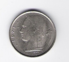  Belgien 1 Franc 1973 K-N  Schön Nr.98fl   