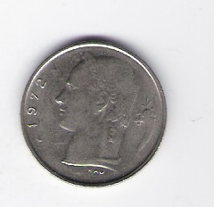  Belgien 1 Franc 1972 K-N  Schön Nr.98fl   