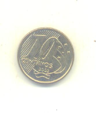  10 Centavos Brasilien 2002   